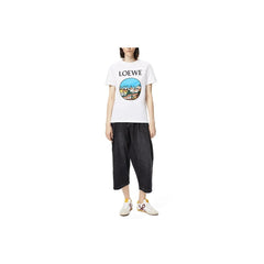 Kaos Pendek LOEWE dengan Motif Gambar/Cetak, Cocok untuk Pria dan Wanita -LE-02