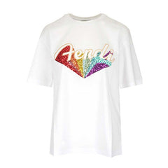 Kaos Pendek FENDI dengan Motif Gambar/Cetak, Cocok untuk Pria dan WanitaF-31