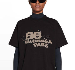 Kaos Pendek Balenciaga dengan Motif Gambar/Cetak, Cocok untuk Pria dan Wanita -BL-18