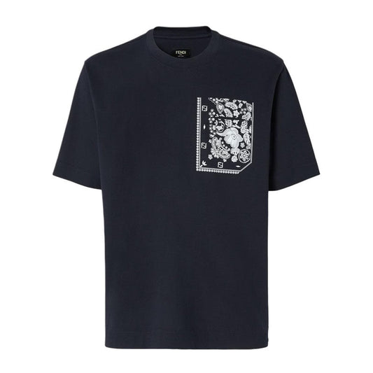 Kaos Pendek FENDI dengan Motif Gambar/Cetak, Cocok untuk Pria dan WanitaF-49