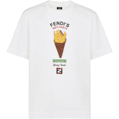 Kaos Pendek FENDI dengan Motif Gambar/Cetak, Cocok untuk Pria dan WanitaF-26