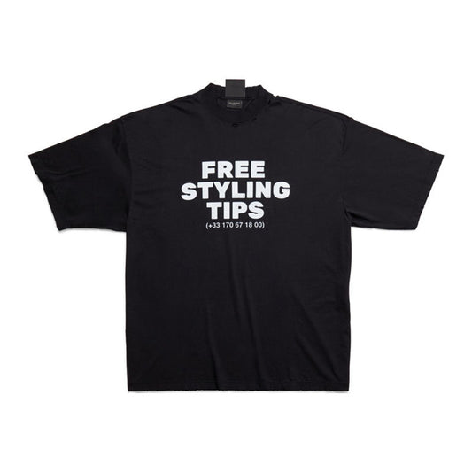 Kaos Pendek Balenciaga dengan Motif Gambar/Cetak, Cocok untuk Pria dan Wanita -BL-45