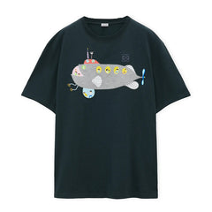 Kaos Pendek LOEWE dengan Motif Gambar/Cetak, Cocok untuk Pria dan Wanita -LE-07