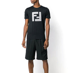 Kaos Pendek FENDI dengan Motif Gambar/Cetak, Cocok untuk Pria dan WanitaF-29